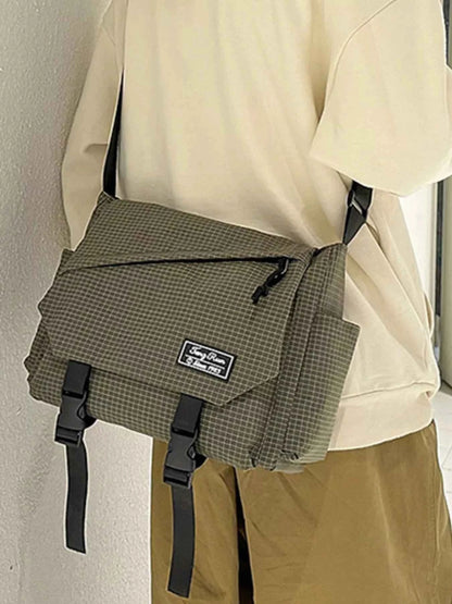 Plaid Buckle Flap Crossbody Bag