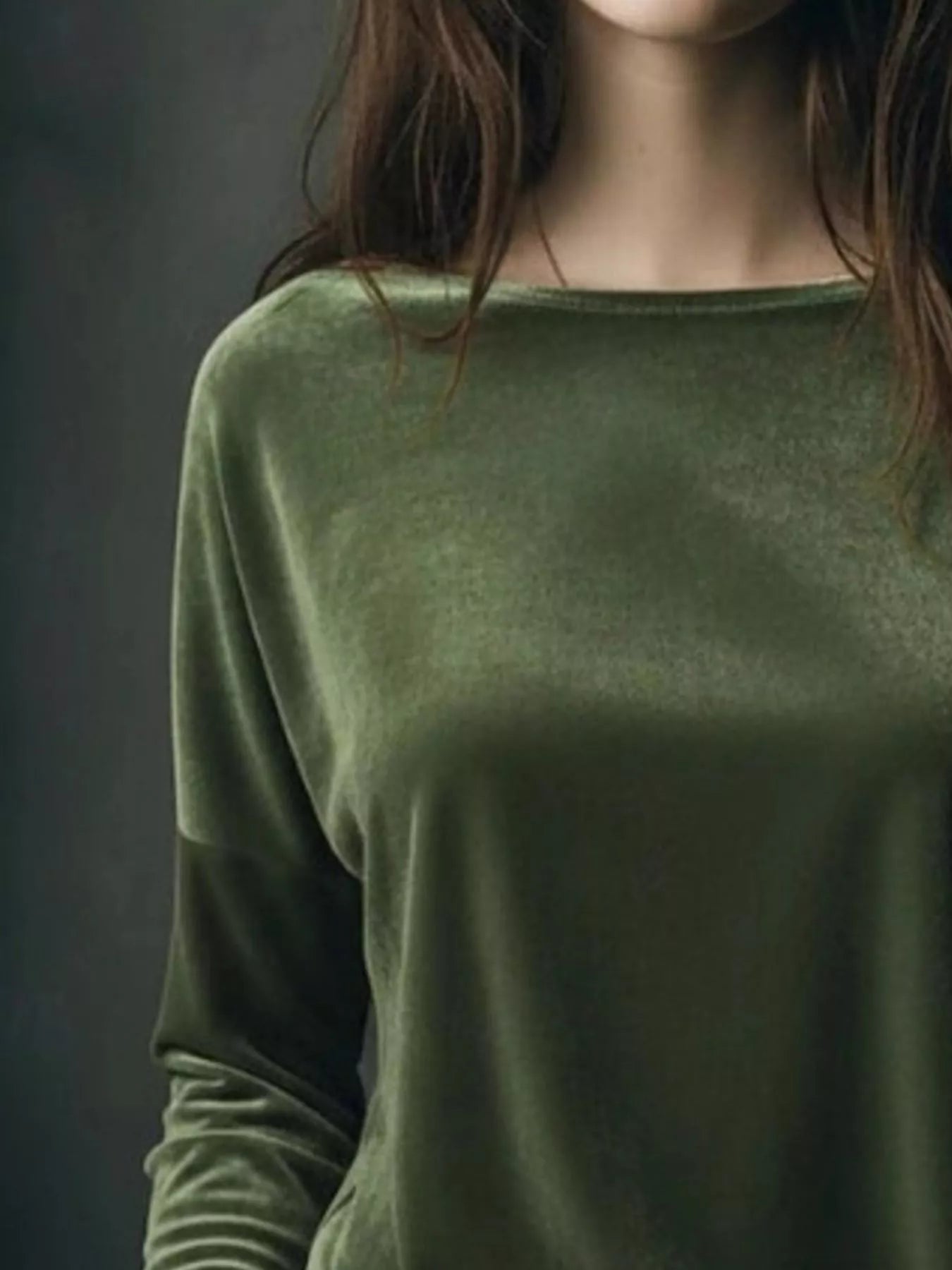 Sarah Express Women's Velvet Long Sleeve T-Shirt - Luxe Soft Touch Top for Plus Size