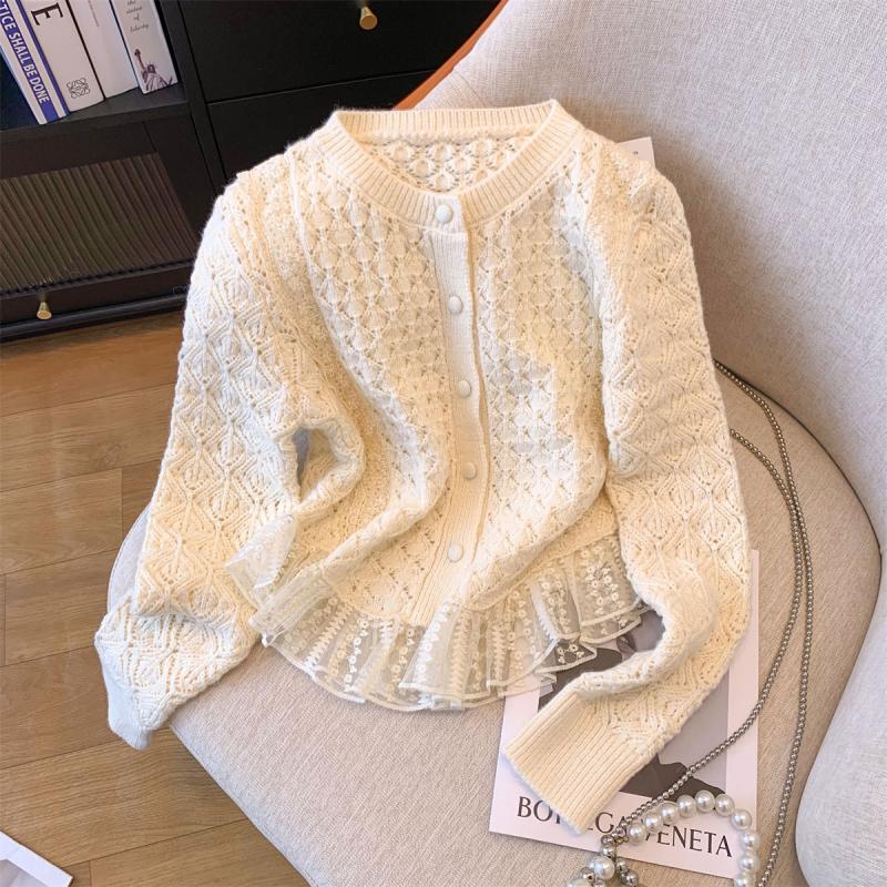 Sarah Express Western Style Knitted Lace Cardigan Women's Outerwear