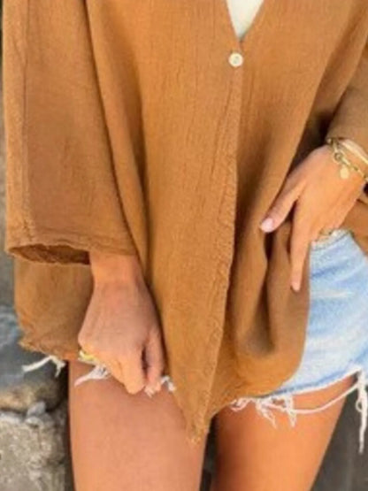 Sarah Express Women's Oversized Button-Up Cardigan - Plus Size Cozy Knit Sweater