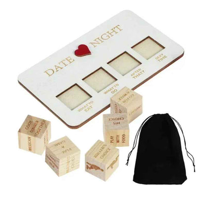 Sarah Express Wooden Date Night Dice Game for Couples - Romantic Date Night Ideas Gift Set