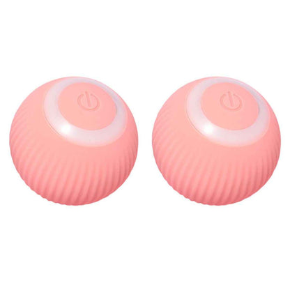 Sarah Express Smart Auto-Rolling Cat Toy Ball - Interactive Self-Rotating Pet Toy for Cats & Kittens 2pcs in Pink USB