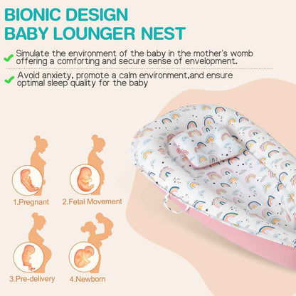 Sarah Express Baby Crib Nest with Memory Foam - Portable Bassinet Lounger for Newborn