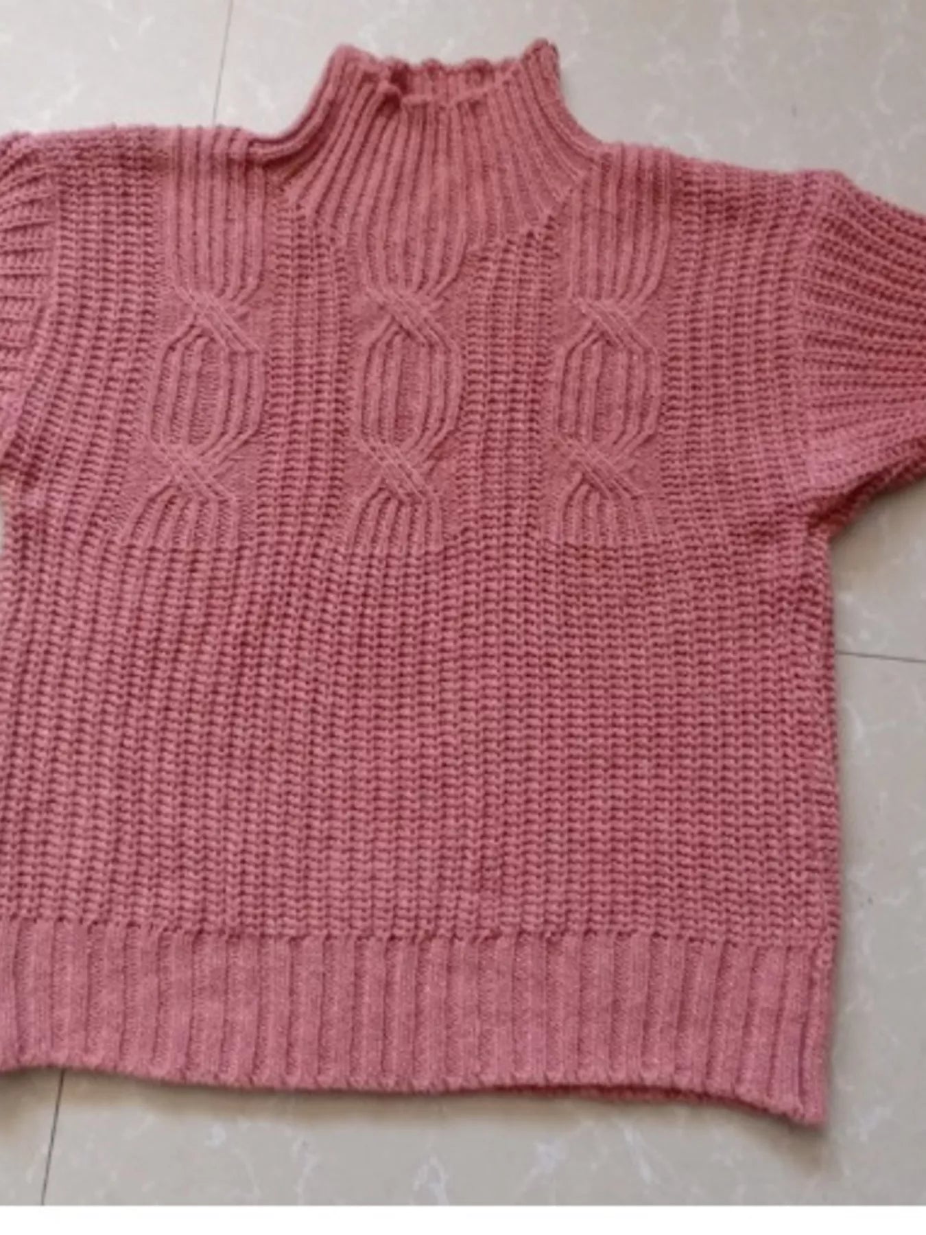 Sarah Express Women's Turtleneck Cable-Knit Sweater Plus Size Long Sleeve