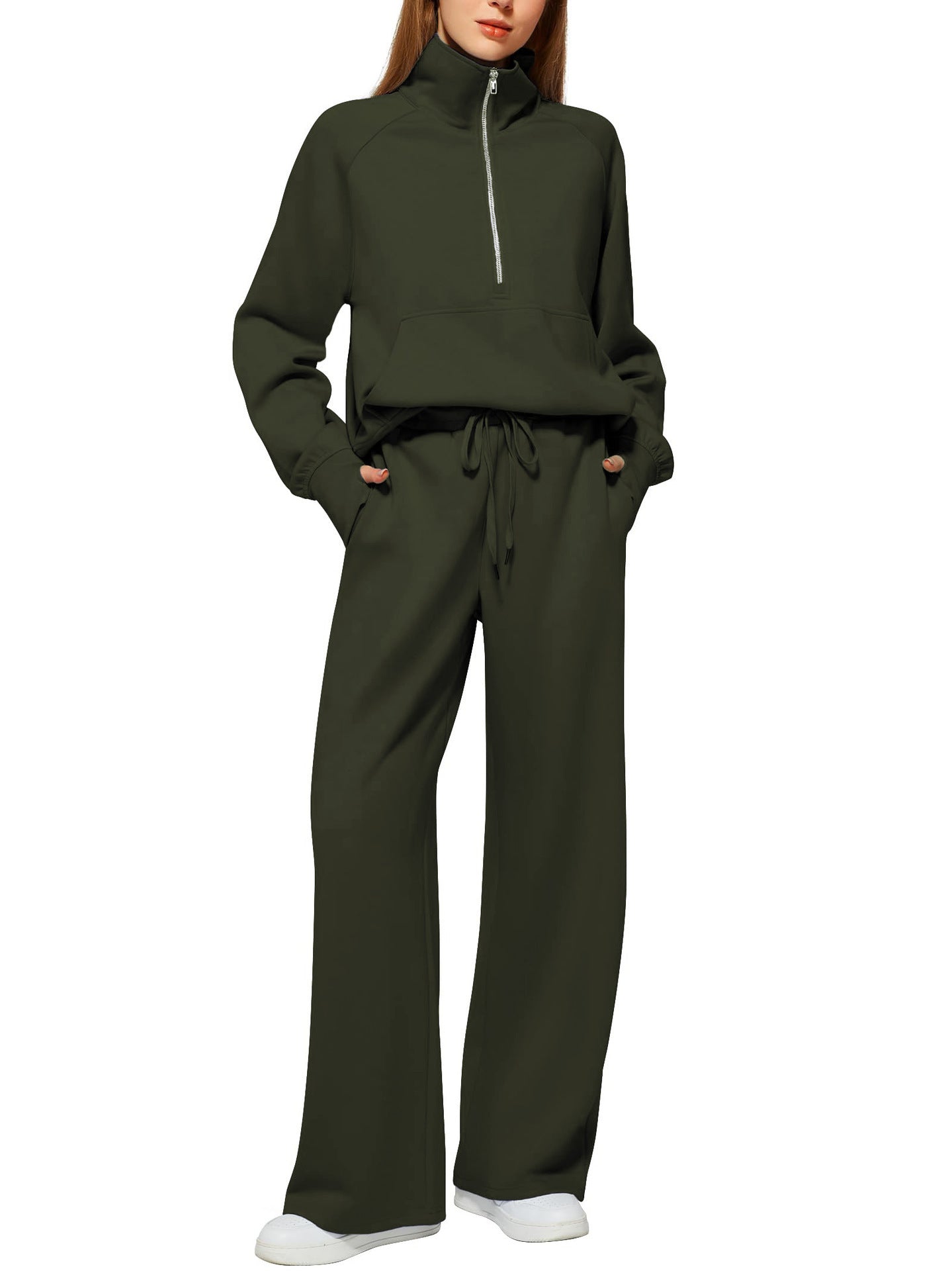 Sarah Express Women's Long Sleeve Sweater and Trousers Two-Piece Casual Lounge Set