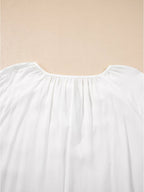 Sarah Express Women's Floral Embroidered Tie Neck Blouse