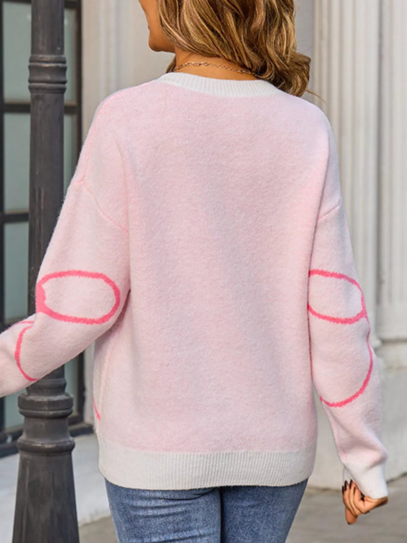 Sarah Express Women's Floral Crew Neck Long Sleeve Sweater - Cozy Knit Pullover