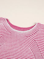 Sarah Express Women's Striped Boat Neck Casual Sweater