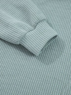 Sarah Express Women's Ribbed Drop Shoulder Knit Hoodie