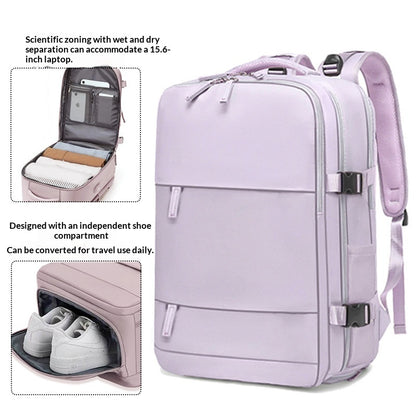 Sarah Express Men's Waterproof Laptop Backpack | Travel & Business Nylon Bag with Dry-Wet Separation 2210 Small Light Purple