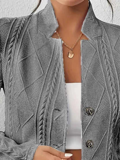 Sarah Express Women's Textured Knit Button-Front Blazer