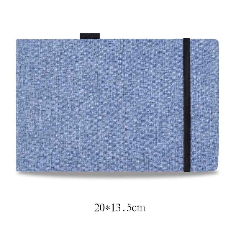 Sarah Express Premium Handmade Watercolor Sketchbook - 40 Sheets Cotton Linen Cover Art Journal Denim Blue 20x13.5cm