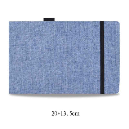 Sarah Express Premium Handmade Watercolor Sketchbook - 40 Sheets Cotton Linen Cover Art Journal Denim Blue 20x13.5cm
