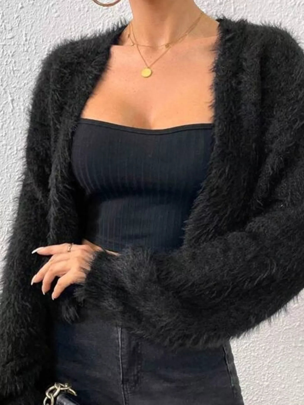 Sarah Express Women's Open Front Long Sleeve Cardigan