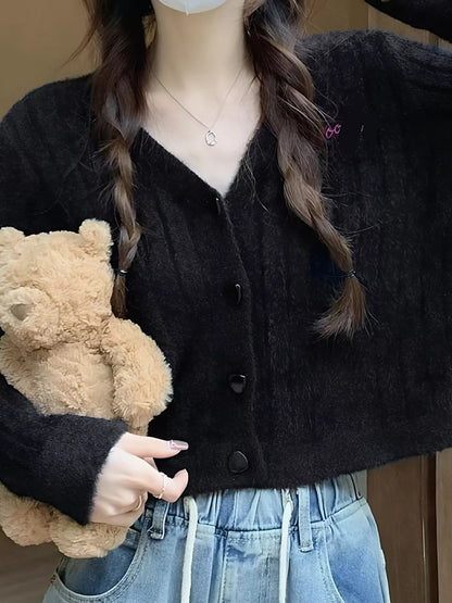 Sarah Express Women's Button Up Ribbed Knit Cardigan