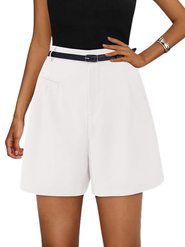 Sarah Express High Waist Wide Leg Casual Shorts Elastic Waistband Bermuda Length