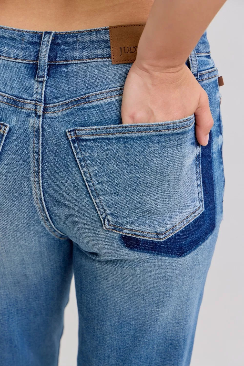 Sarah Express Women’s Plus Size Distressed Boyfriend Jeans with Patch & Repair
