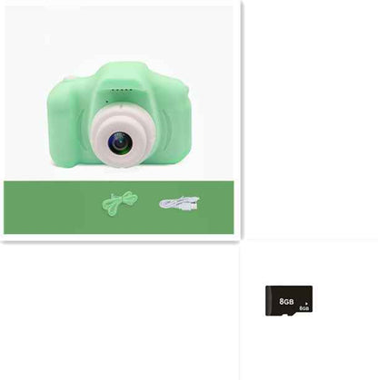 Sarah Express HD Mini Kids Digital Camera 13MP 1080P Cartoon Design with 2.0 Inch Screen X2Green 8G USB