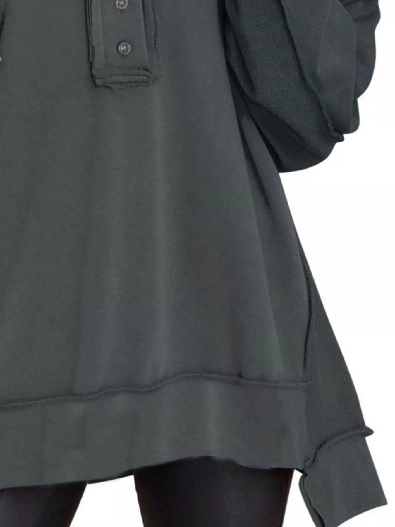 Sarah Express Women's Half Snap Long Sleeve Oversized Sweatshirt