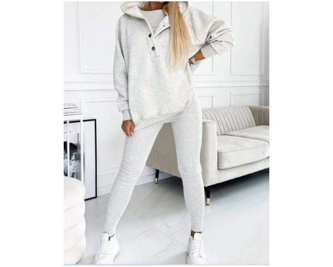 Sarah Express Women's Sleeveless Vest Hoodie and Pants Athleisure Set Three-Piece Activewear