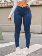 Women's Skinny Stretch Denim Jeans - High Waist Pencil Pants