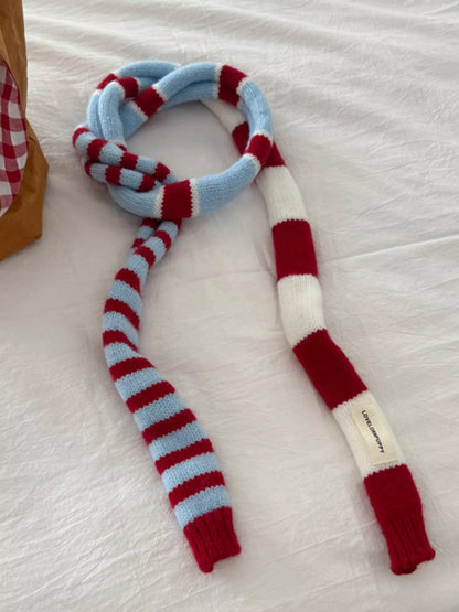 Sarah Express Women's Striped Knitted Warm Scarf - Cozy Winter Accessory