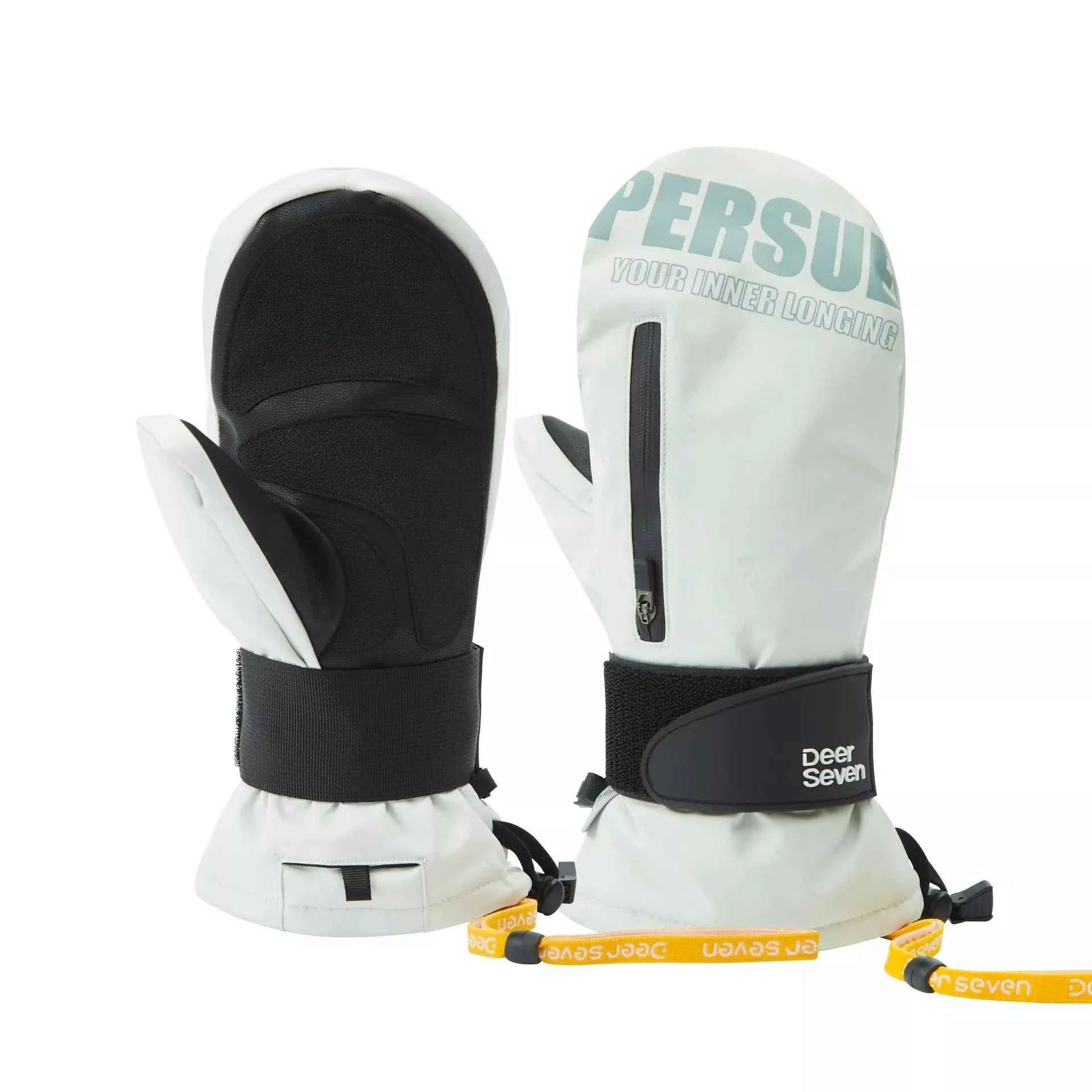 Sarah Express Women's Waterproof Ski Mittens - Insulated Winter Gloves for Snow Sports Light Gray One Size