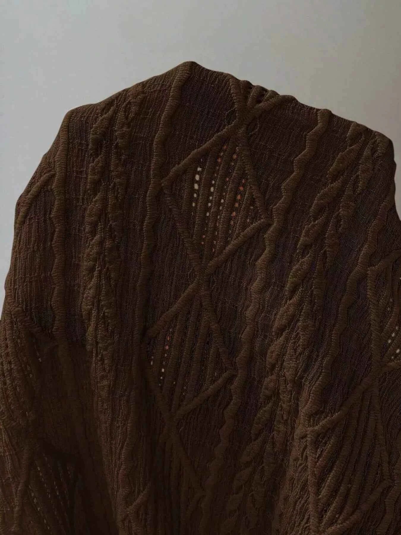 Sarah Express Women's Diamond Pattern Round Neck Top - Short Sleeve Knit Blouse