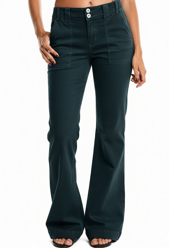 Sarah Express Lightweight Bootcut Athletic Pants Zipper Pocket Workout Leggings