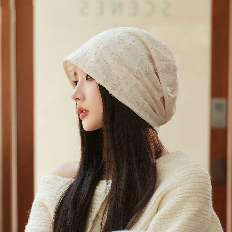 Sarah Express Women's Korean Style Slouchy Beanie Adjustable Textured Knit Winter Hat