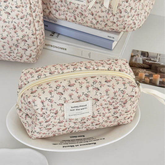 Sarah Express Multifunctional Corduroy Floral Bag – Cosmetic Bag, Clutch & Octagonal Styles