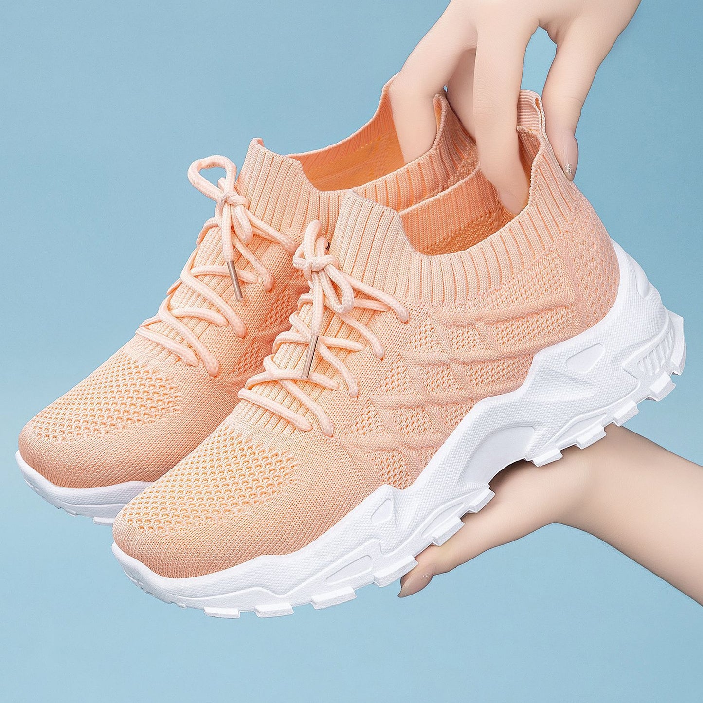 Sarah Express Women's Height Increasing Sneakers - Padded Comfort Dad Shoes with Mesh Lining