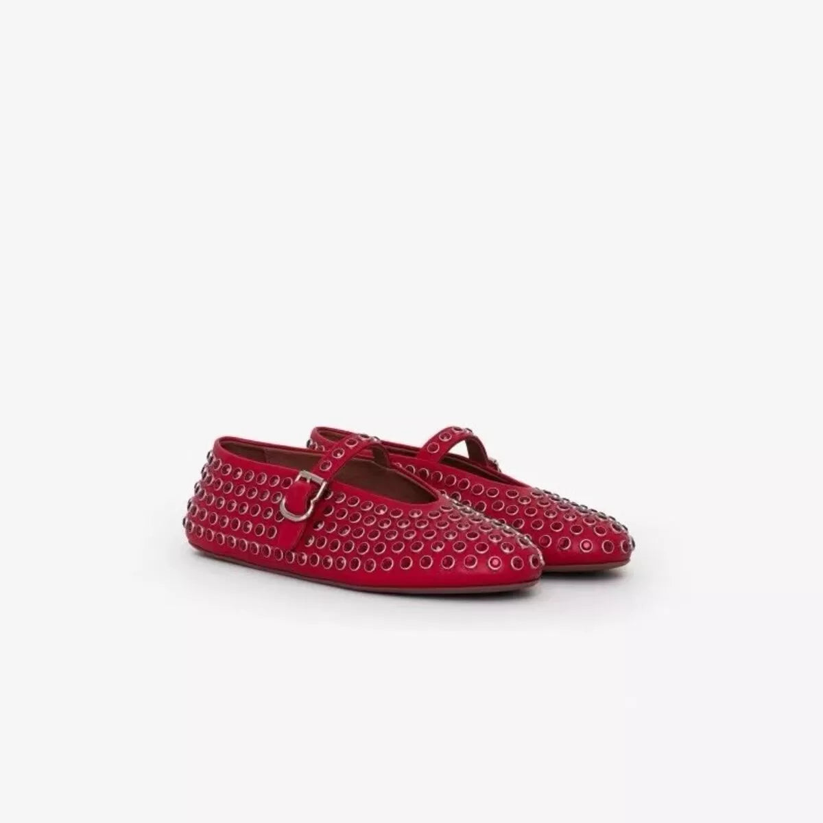 Sarah Express Women's Rhinestone Studded Slip-On Flats - Round Toe Casual Shoes Red
