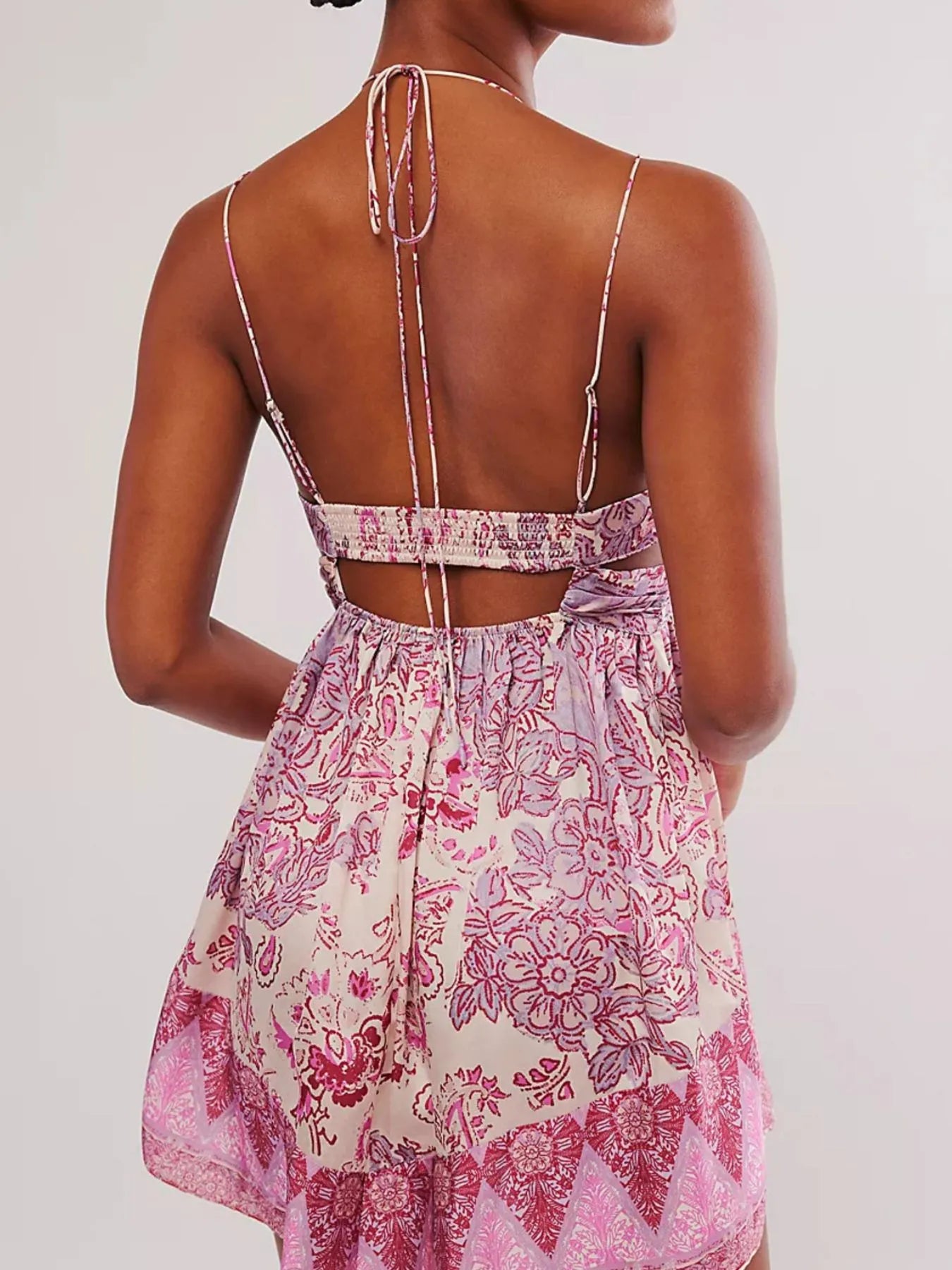 Sarah Express Women's Floral Print Cutout Cami Dress