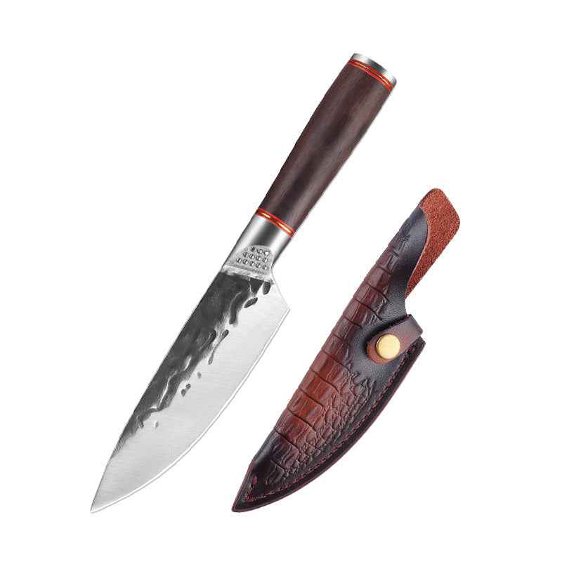 Sarah Express Premium Forged Damascus Pattern Chef Knife - Professional Stainless Steel Kitchen Cutlery Universal Knife Blade Sheath