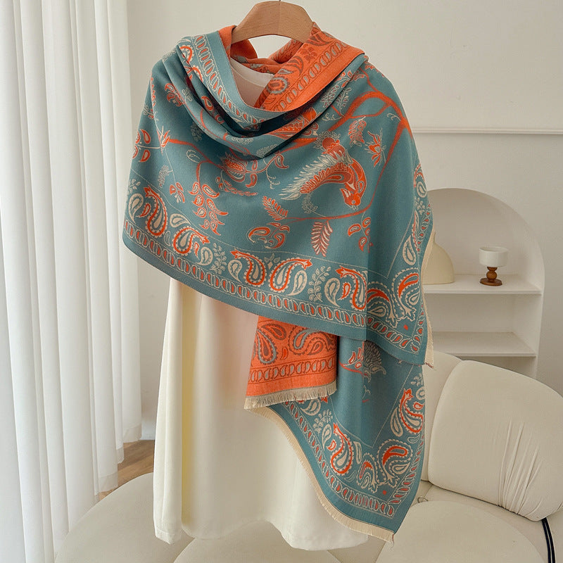 Sarah Express Geometric Ethnic Print Scarf Soft Cashmere-Feel Warm