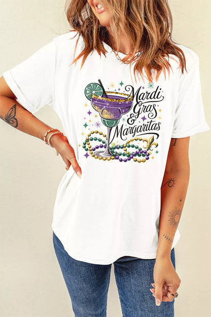 Sarah Express Women's Mardi Gras Margaritas Cheerful Graphic Tee