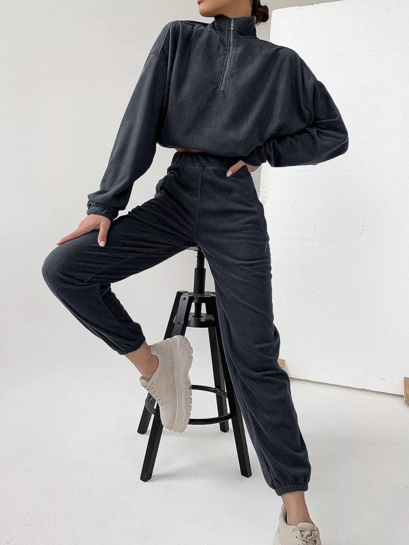 Sarah Express Women's Half Zip Sweatshirt and Pants Set