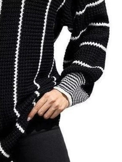 Sarah Express Women's V-Neck Textured Knit Sweater Plus Size