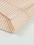 Sarah Express Women's Openwork Round Neck Long Sleeve Sweater