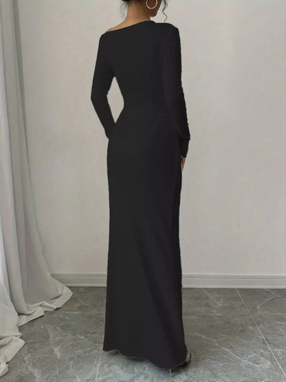 Sarah Express Women's Floral Print One Shoulder Maxi Dress