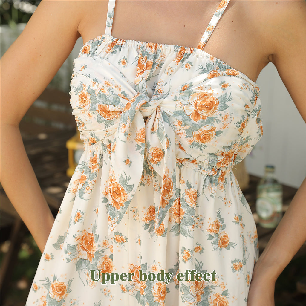 Sarah Express Women's Printed Maxi Dress Casual Short Sleeve Polyester