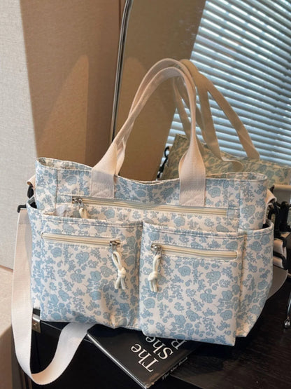 Sarah Express Floral Crossbody Bag Multi-Pocket Polyester Shoulder Purse