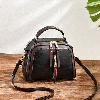 Sarah Express Womens Quilted Oval Crossbody Bag – Vintage Tote & Shoulder Bag Black