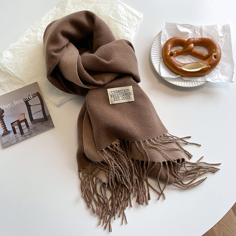 Sarah Express Women's Double-Sided Cashmere-Feel Scarf Winter Warm Oversized Wrap Fall Winter Casual