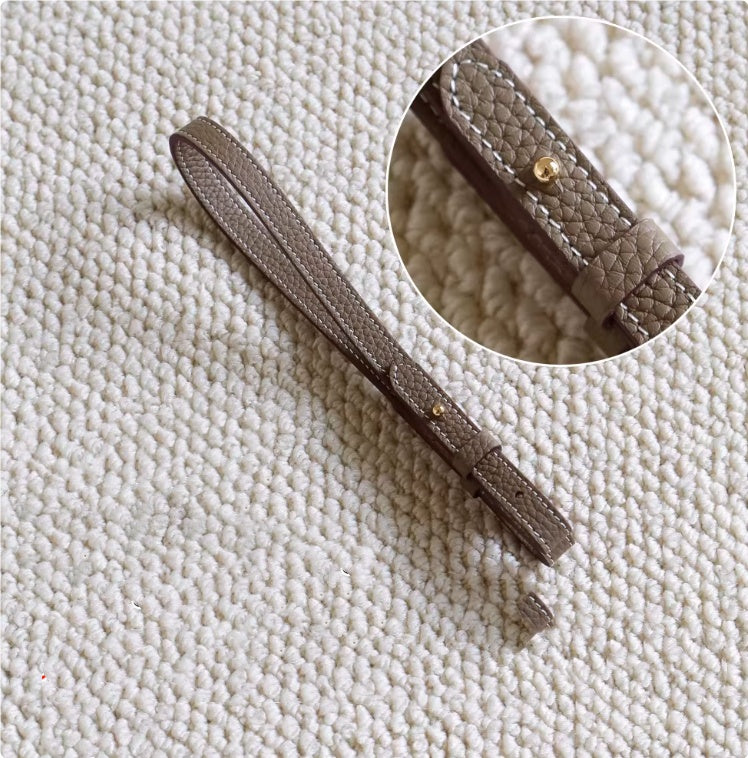 Sarah Express Genuine Leather Bag Strap Replacement – Adjustable Spaghetti Shoulder Strap with Gold & Silver Stud Detail New elephant gray with gold