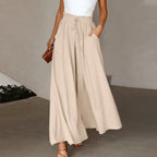 Sarah Express High Waist Wide Leg Dress Pants Elastic Waistband Full Length Trousers