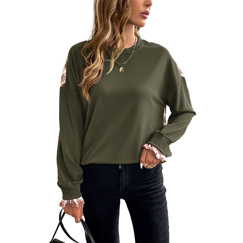Sarah Express Women's Crew Neck Pullover Sweatshirt Long Sleeve Loose Fit