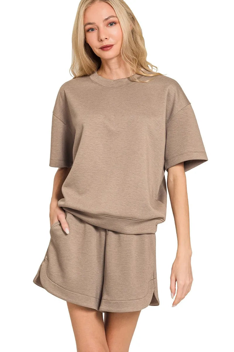 Women's Oversized Scuba Top & Shorts Set | Fast Shipping | Sarah Express