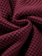 Sarah Express Women's Solid Color Mixed Textured Knitted Crew Neck Sweater